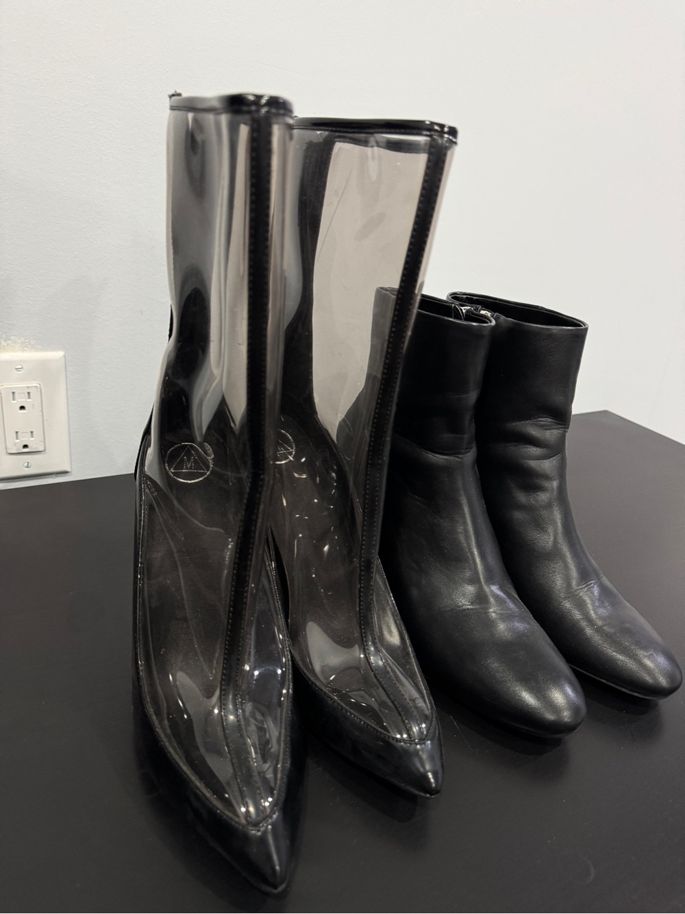 Zara Black & Transparent PVC Boots Lot